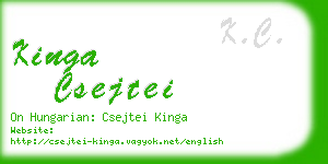 kinga csejtei business card